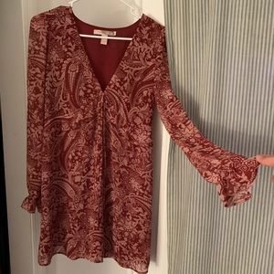 Mauve-Paisley Dress (Groovy Austin Powers Vibes)